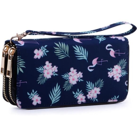 Double Zipper Long Clutch Wallet for Women 09 - Picture 1 of 6